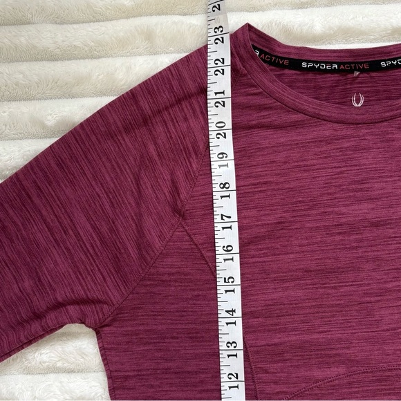 SPYDER ACTIVE Long Sleeve Top Workout Burgundy Size Medium - Picture 7 of 8